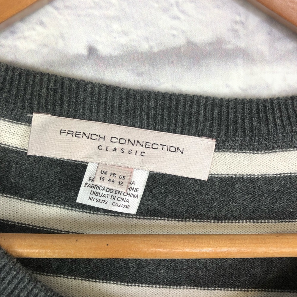 French Connection Stripe Gray Sweater Dress - Picture 7 of 8